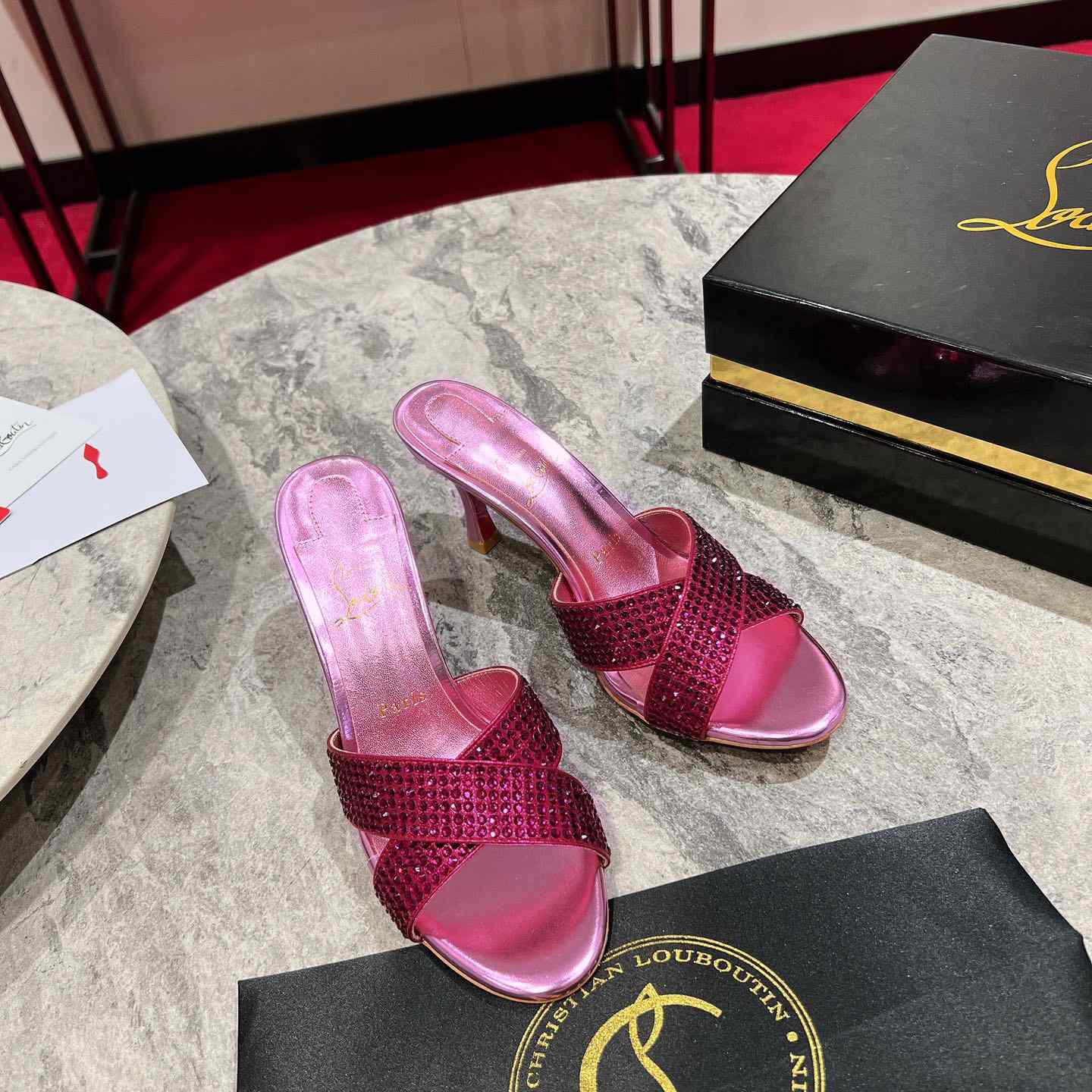 Christian Louboutin Mariza Is Back Strass 85mm Mules Sandals - EUR FASHION