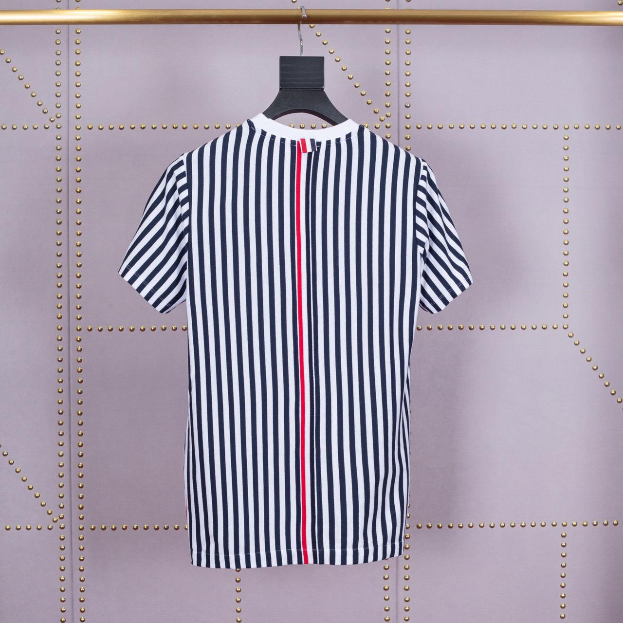 Thom Browne Navy and White RWB Bold Stripe T-Shirt   1850 - EUR FASHION