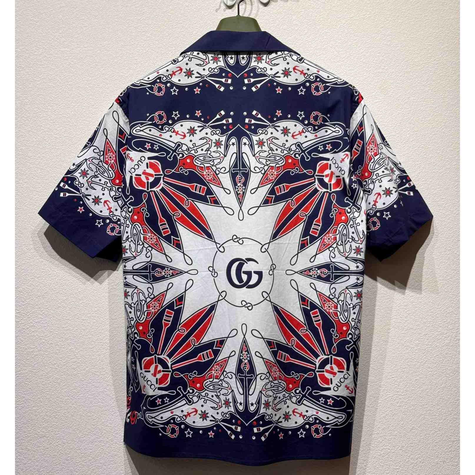 Gucci Double G bandana Print Cotton Shirt - EUR FASHION