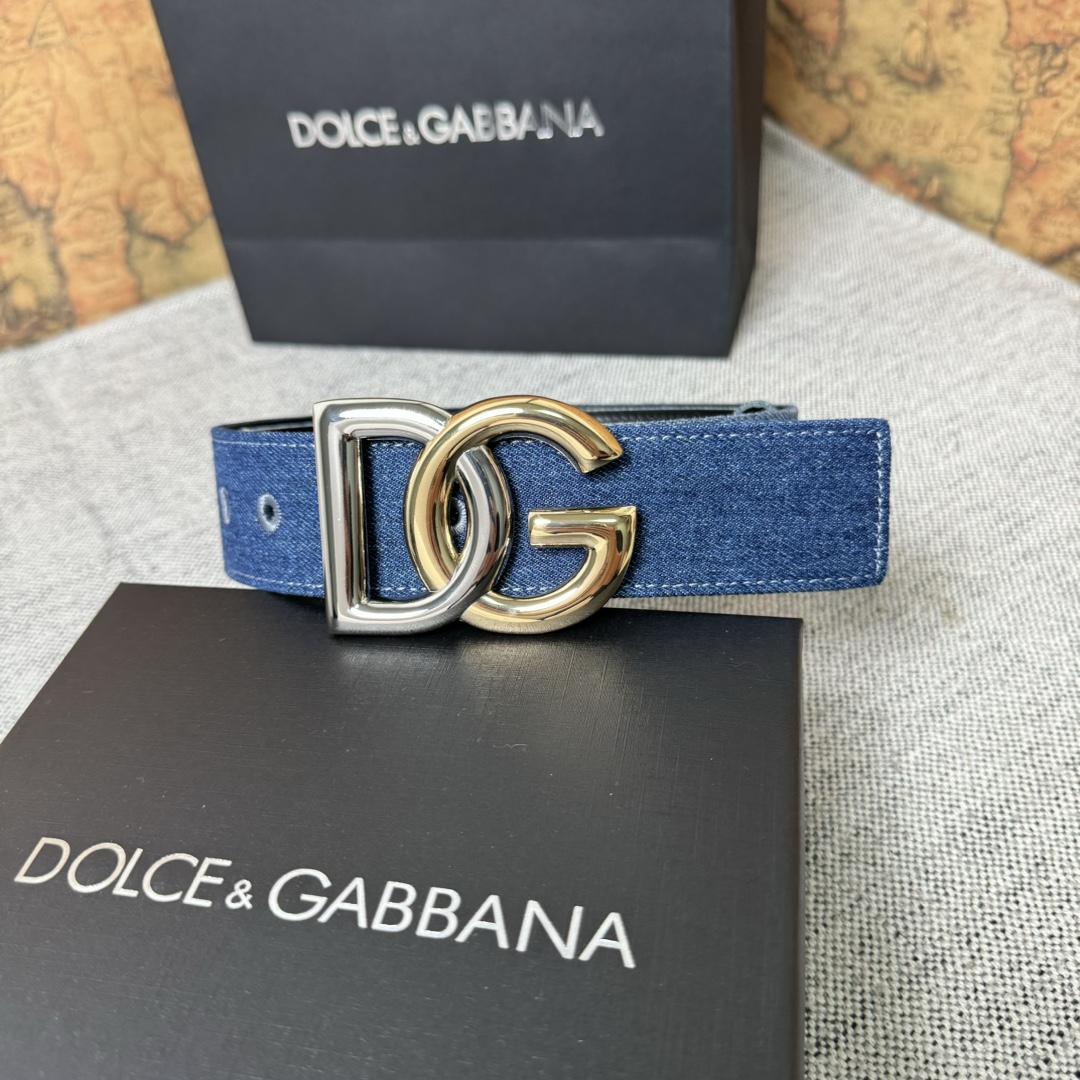 Dolce & Gabbana Denim Belt With DG Logo - EUR FASHION