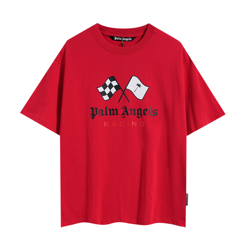 Palm Angels T-Shirt Racing Red - EUR FASHION