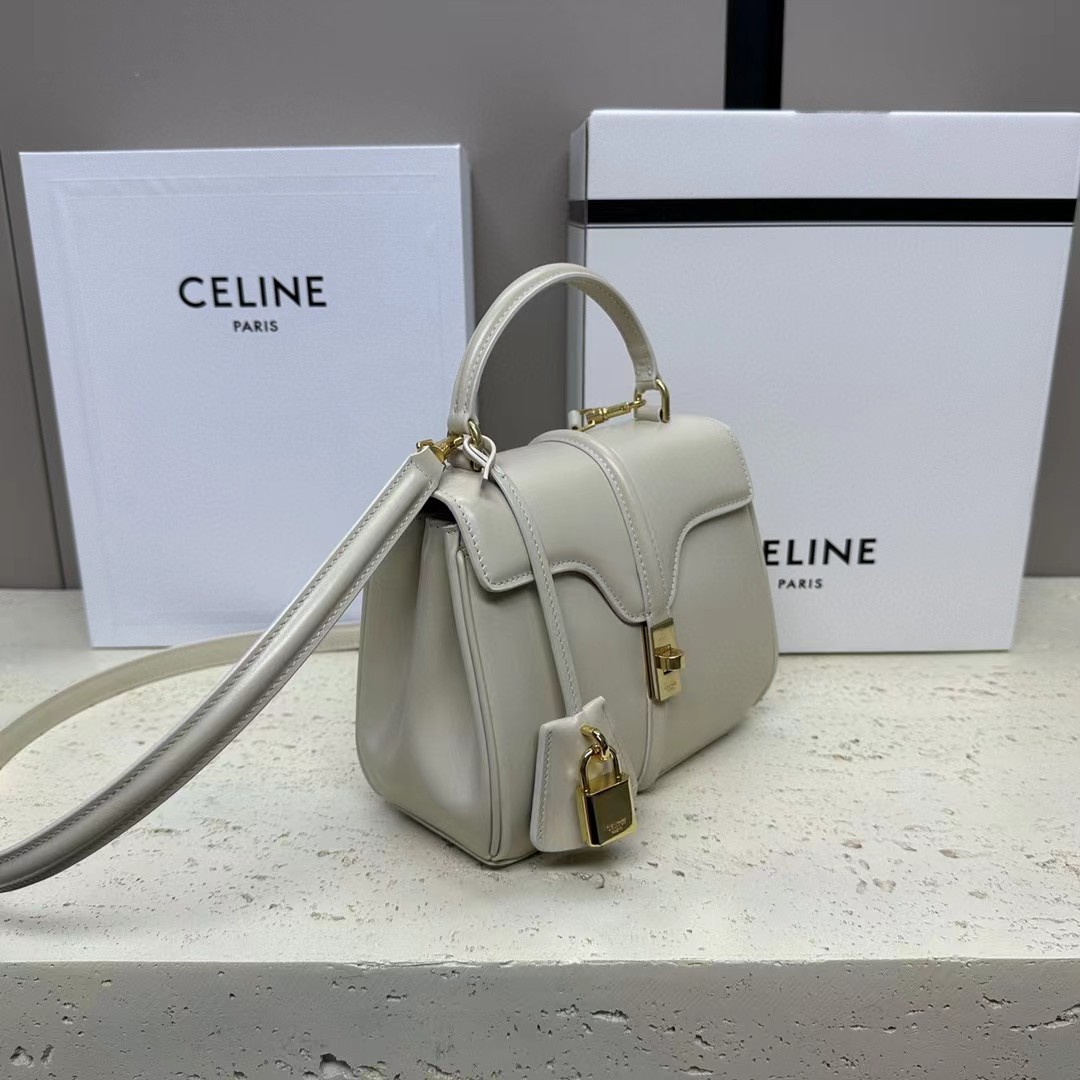 Celine Small 16 Bag In Satinated Calfskin  (17.5-14-7cm) - EUR FASHION