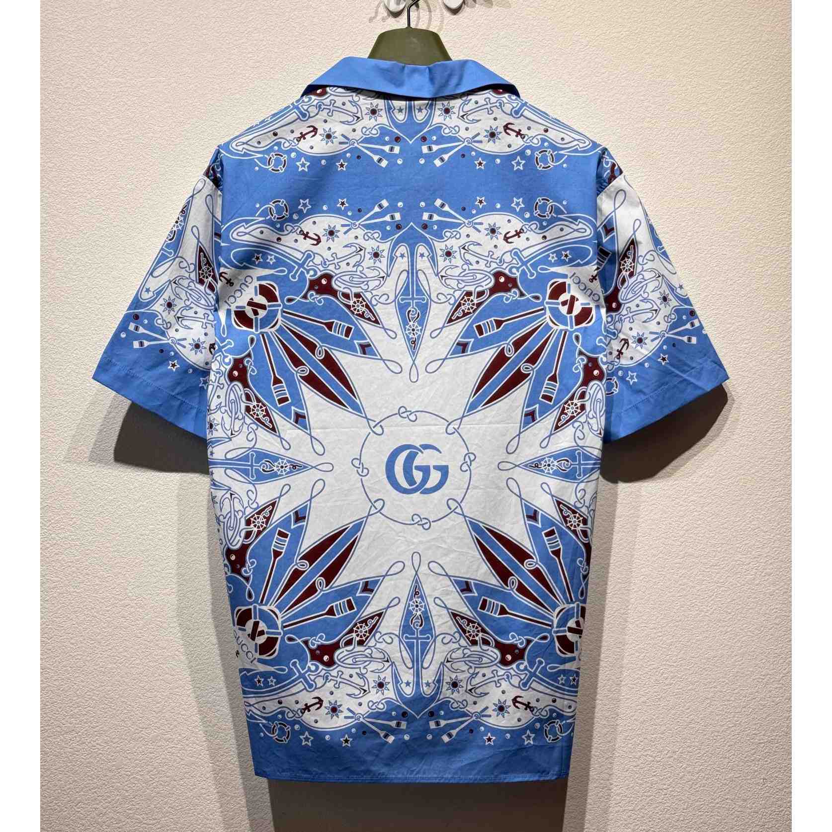 Gucci Double G bandana Print Cotton Shirt - EUR FASHION