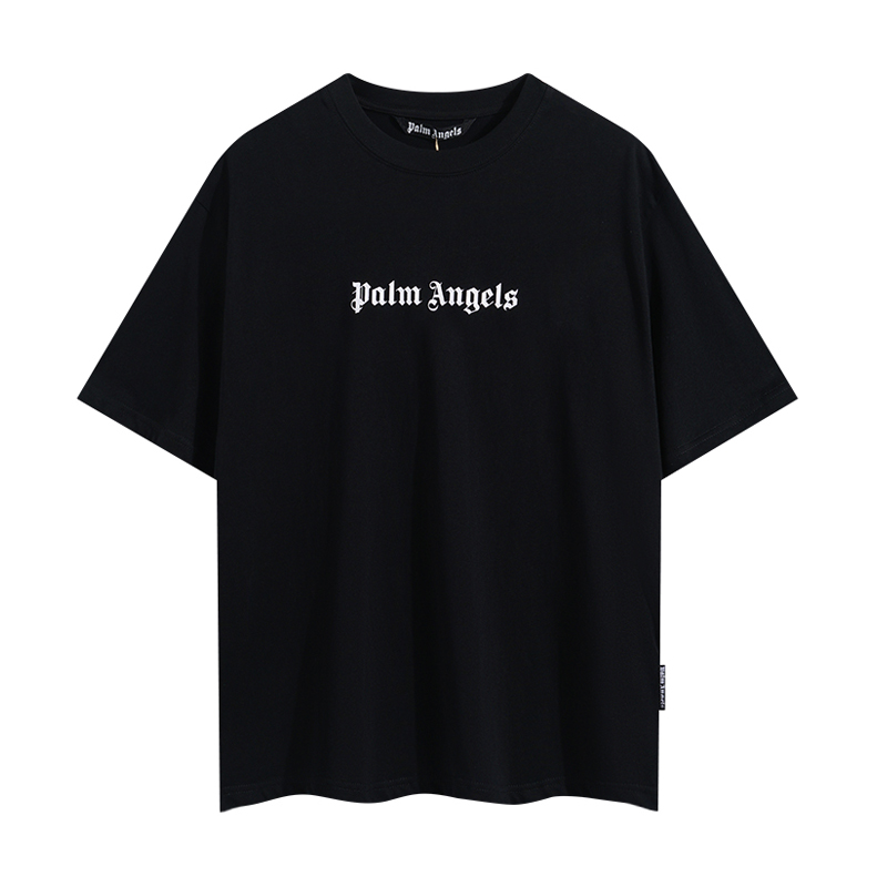 Palm Angels Logo Printed Crewneck T-Shirt  - EUR FASHION