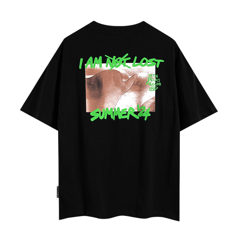  Palm Angels Black T-Shirt I Am Lost - EUR FASHION