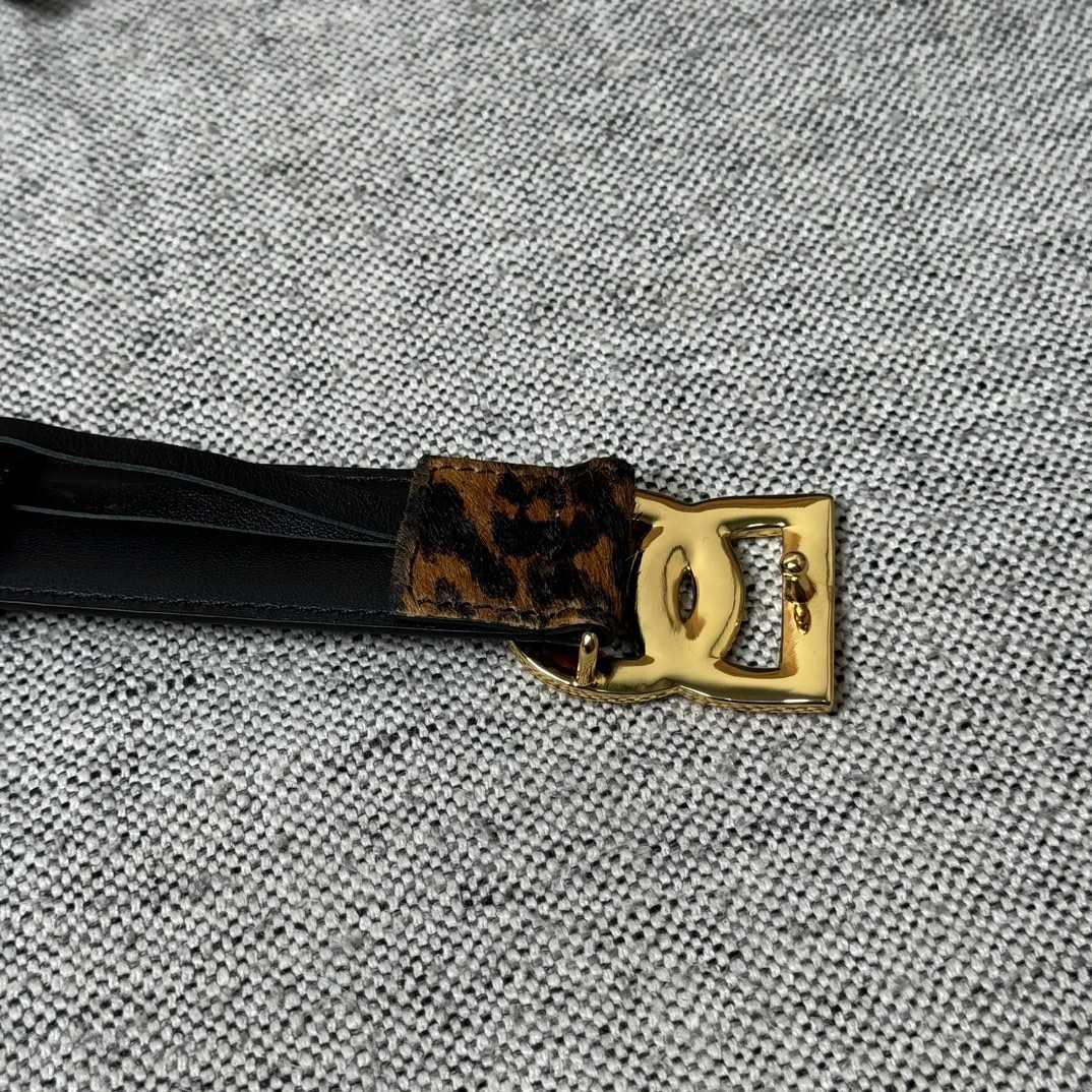 Dolce & Gabbana KiM Dolce & Gabbana Leopard-print Glossy Calfskin Belt With DG Logo - EUR FASHION