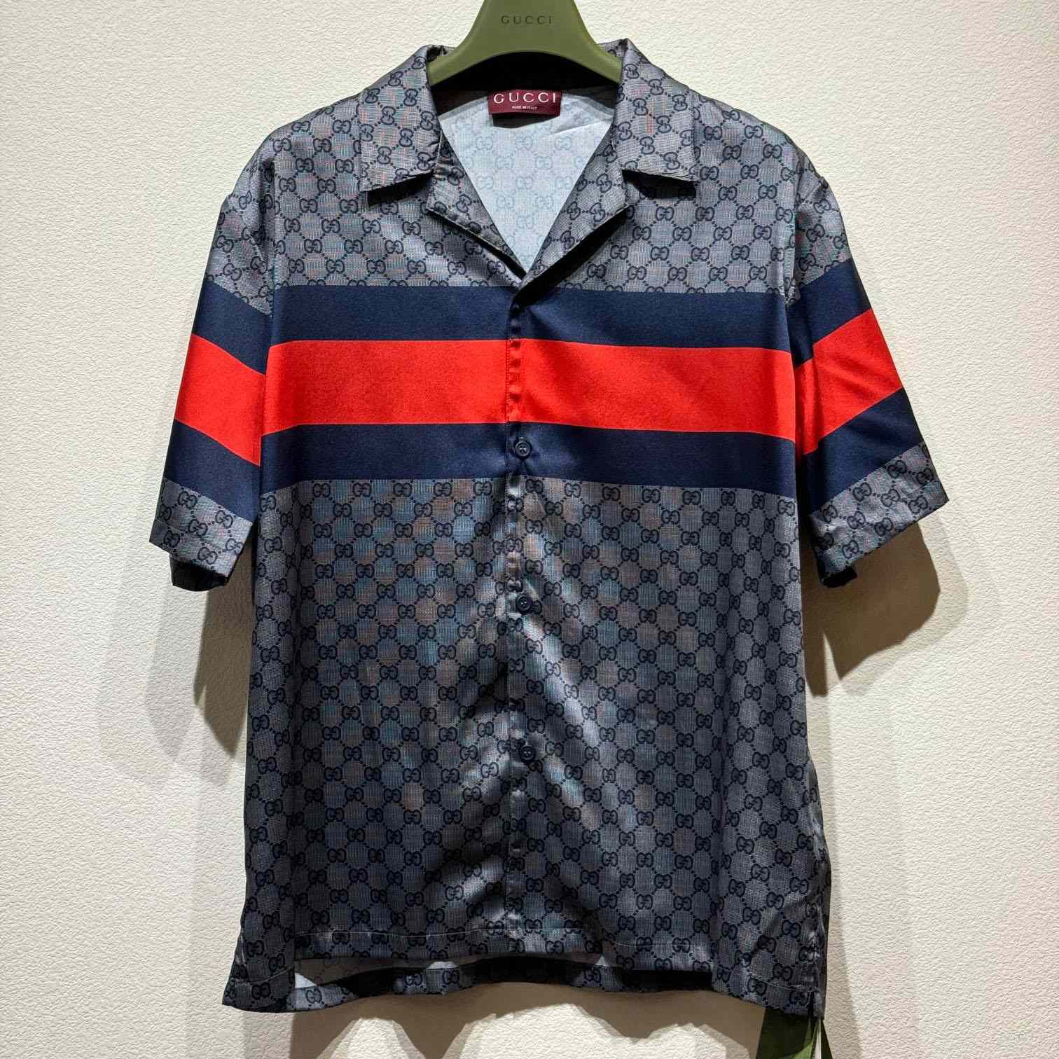 Gucci GG Cotton Shirt With Web - EUR FASHION