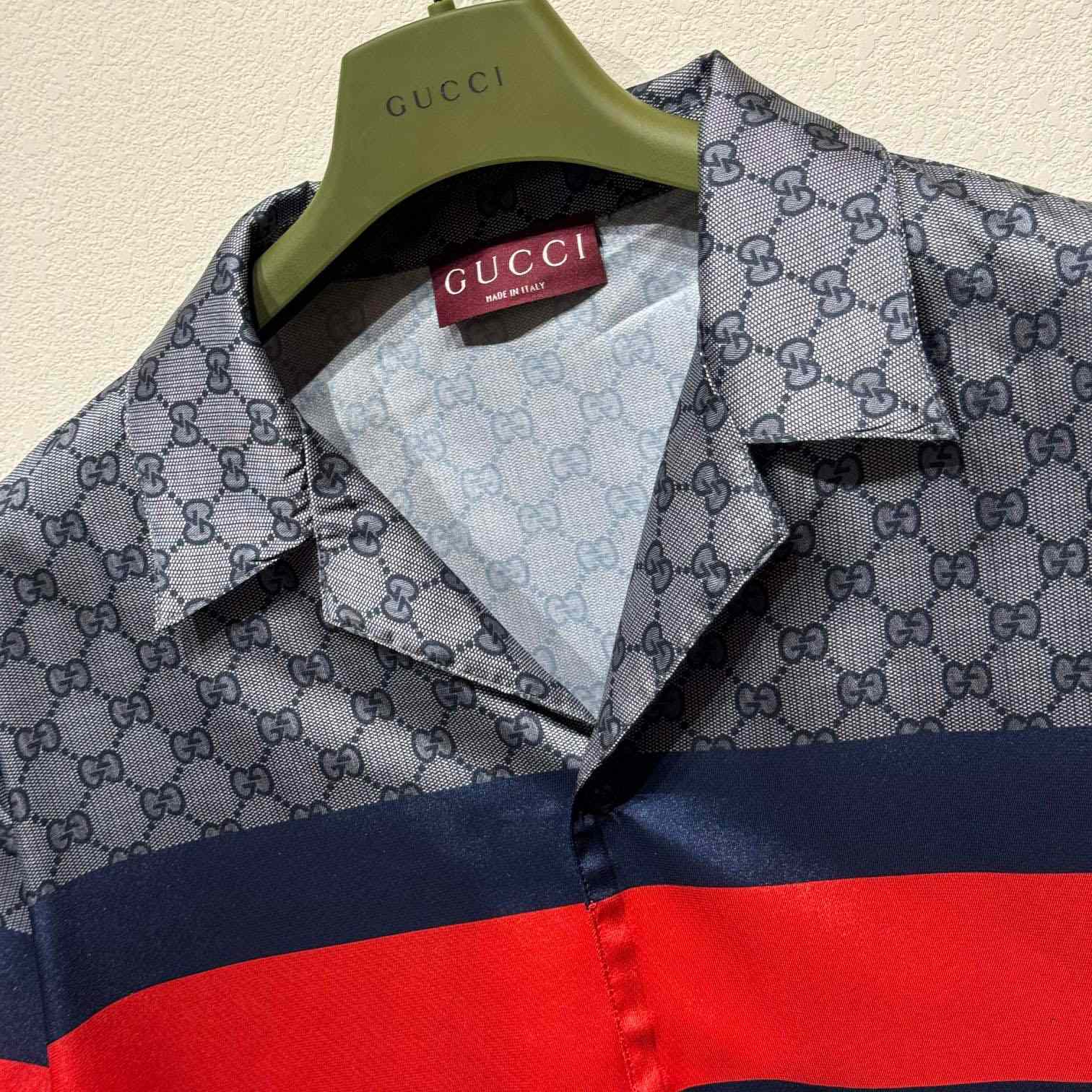 Gucci GG Cotton Shirt With Web - EUR FASHION