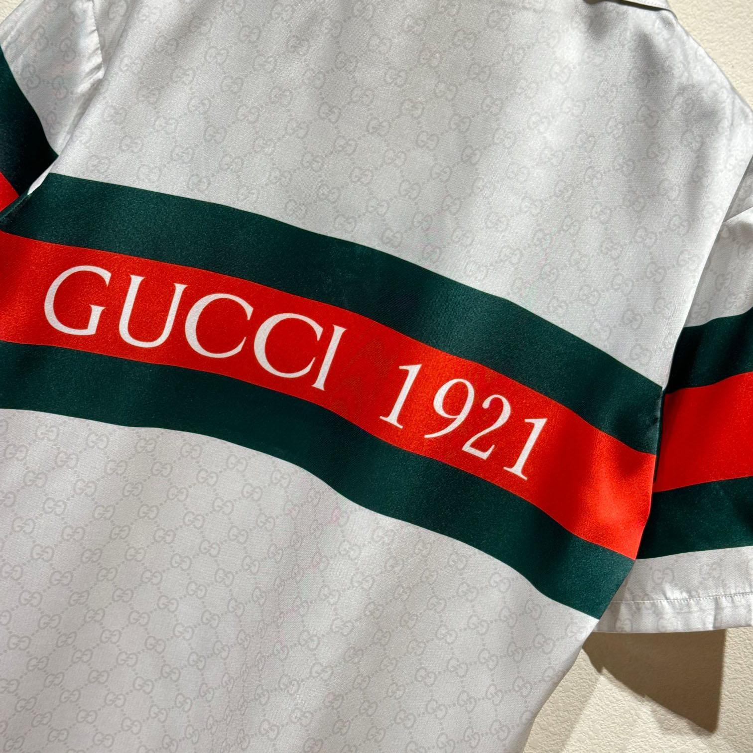 Gucci GG Cotton Shirt With Web - EUR FASHION