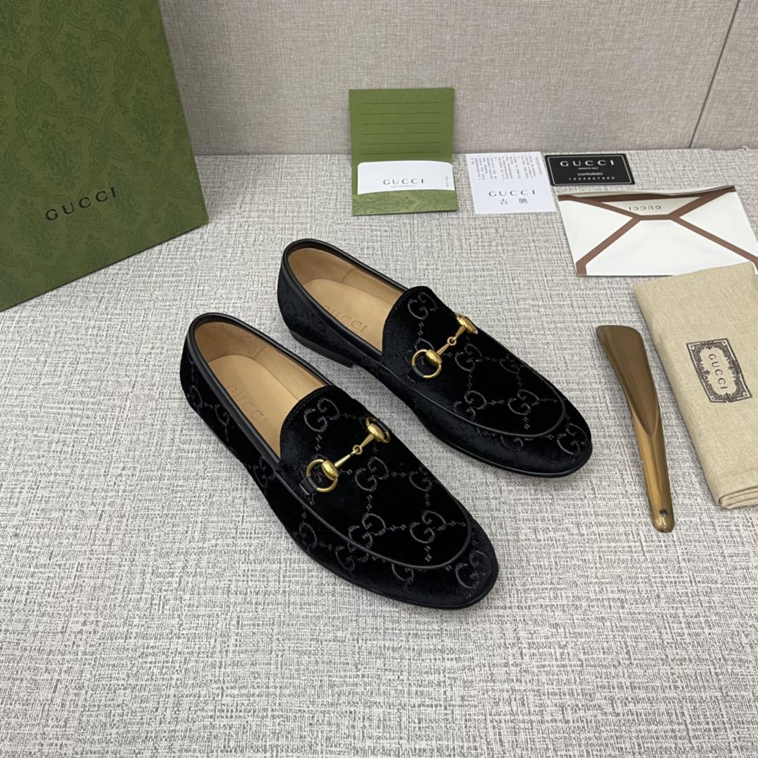 GUCCI Jordaan GG Velvet Loafer - EUR FASHION