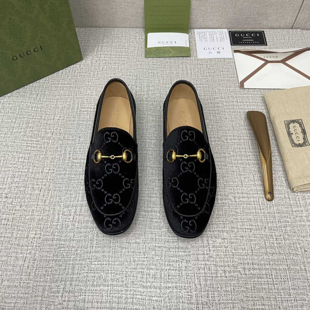 GUCCI Jordaan GG Velvet Loafer - EUR FASHION