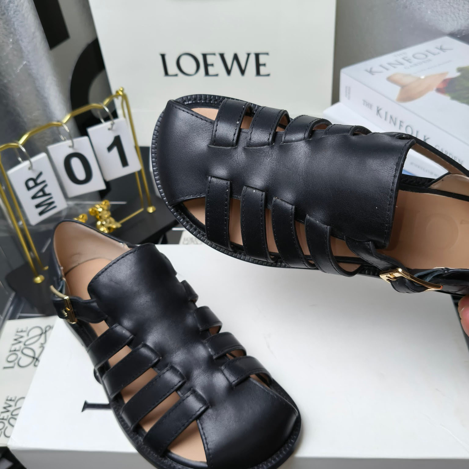 Loewe Campo Sandal In Waxed Calfskin - EUR FASHION