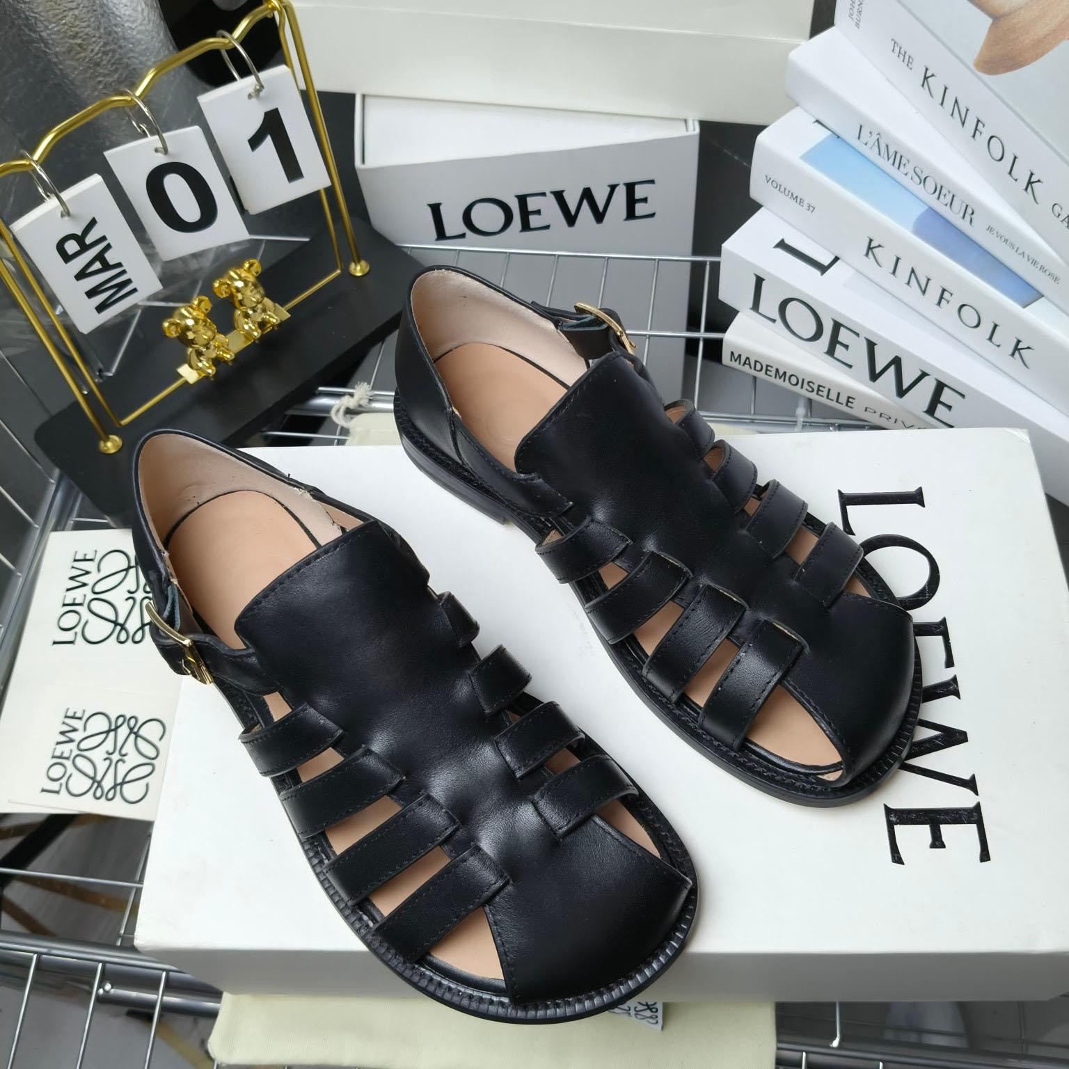 Loewe Campo Sandal In Waxed Calfskin - EUR FASHION