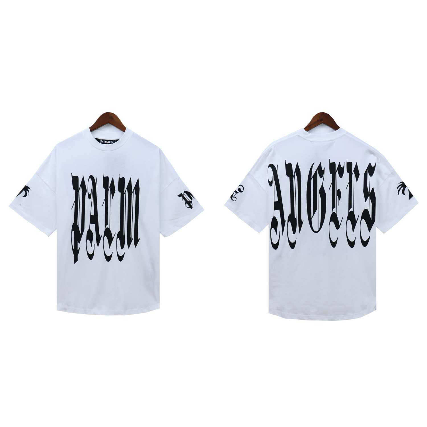 Palm Angels Gothic Logo Over T-Shirt White - EUR FASHION