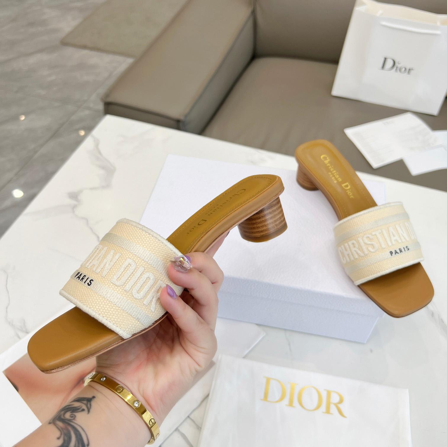 Dior Dioriviera Dway Heeled Slide - EUR FASHION