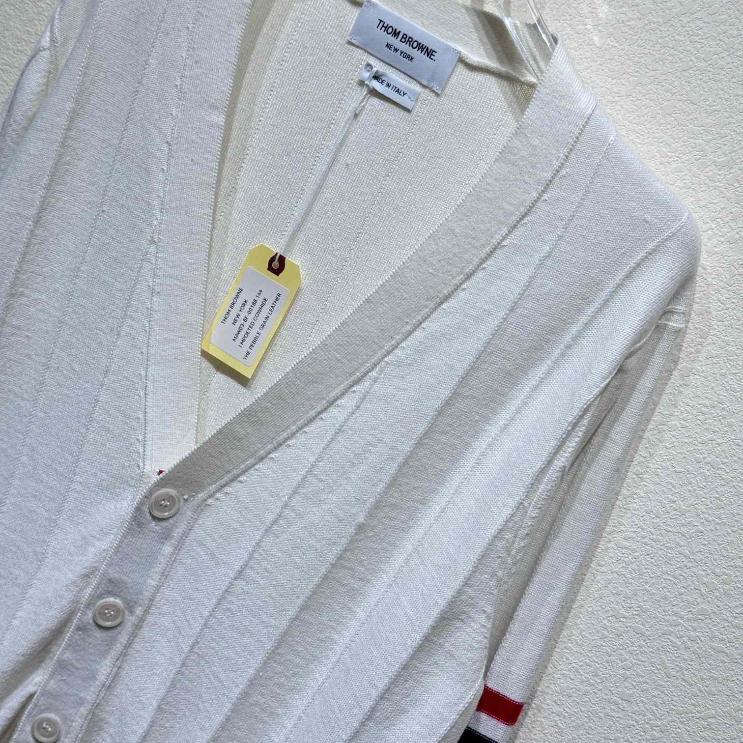 Thom Browne RWB striped V-neck cardigan - EUR FASHION