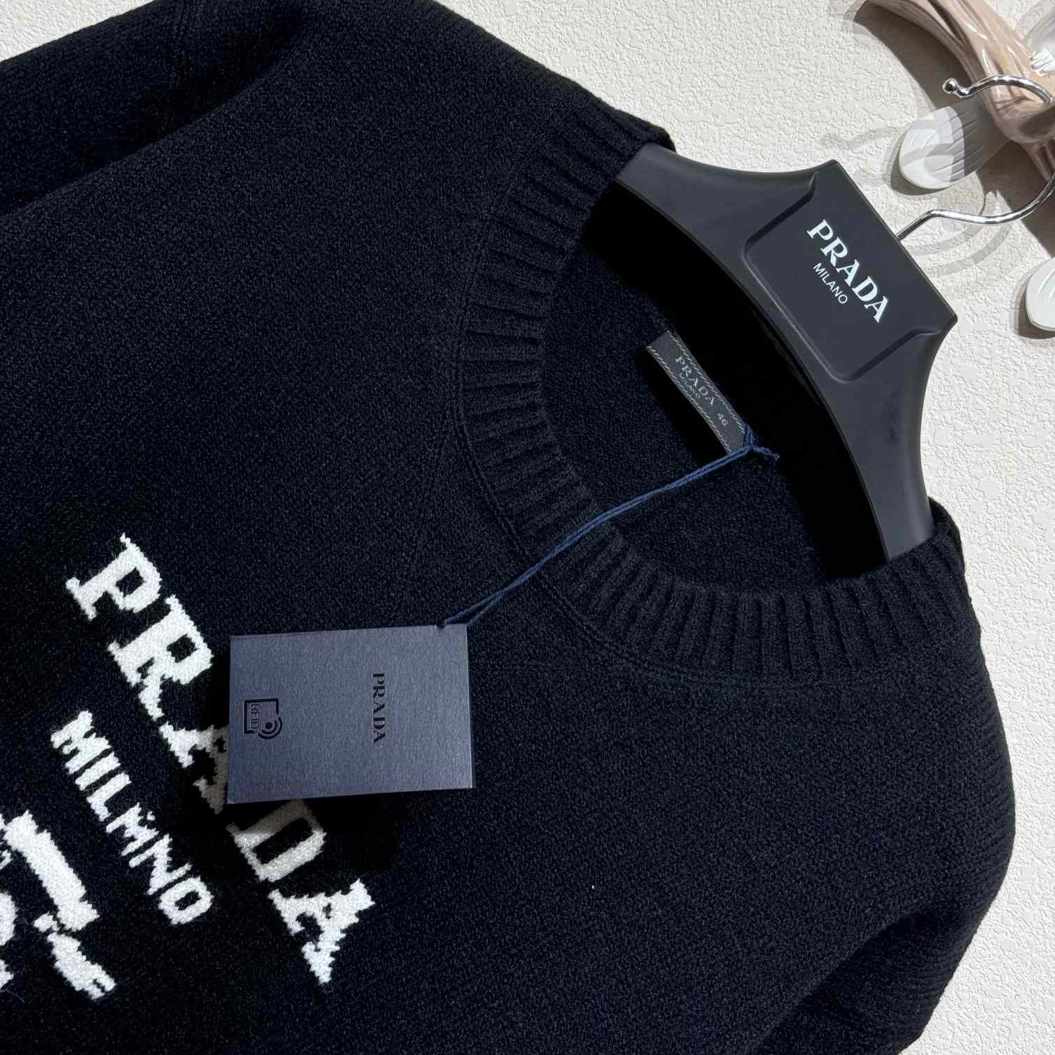 Prada Cashmere And Wool Prada Logo Crew-neck Sweater - EUR FASHION