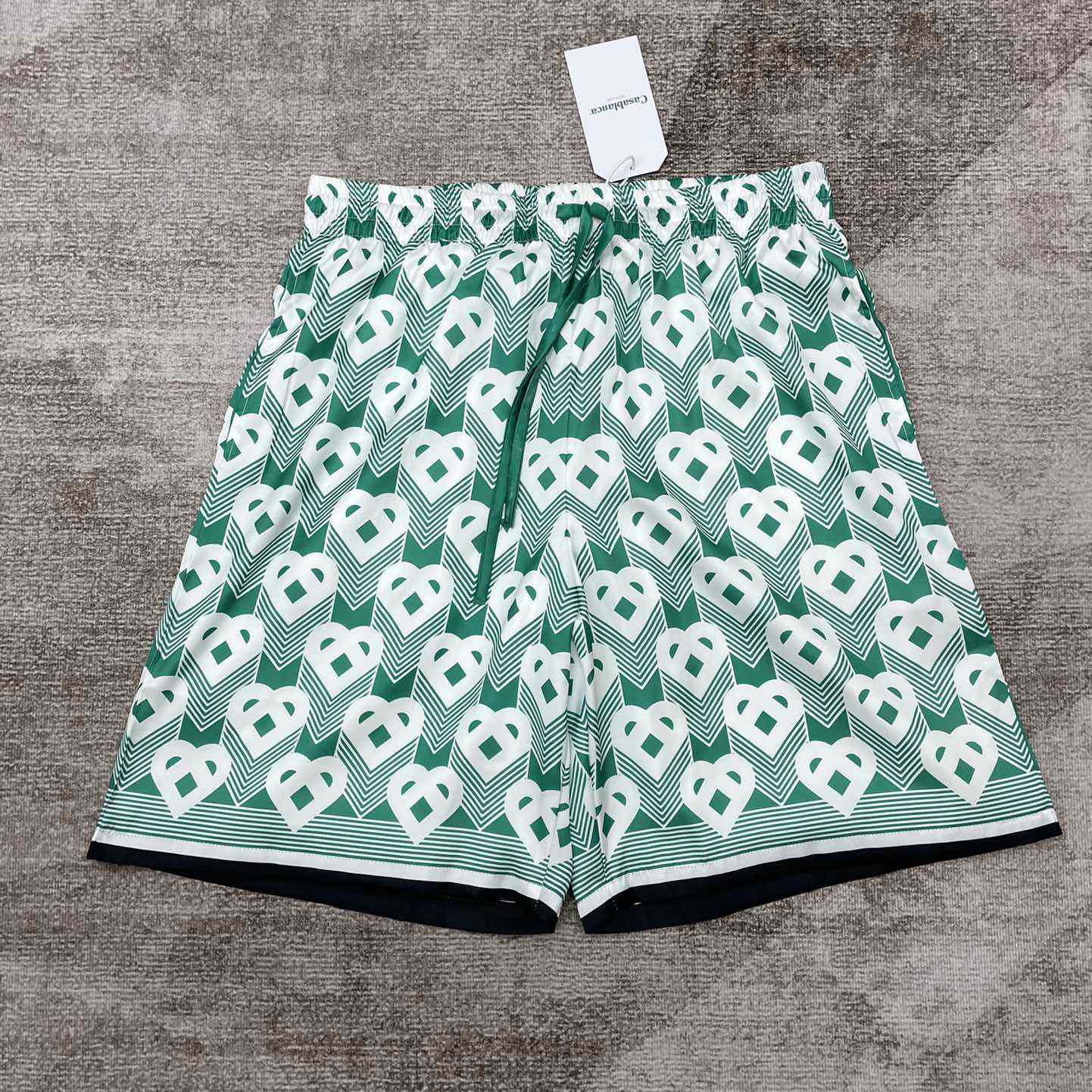 Casablanca Silk Shorts With Drawstring 'Heart Monogram Sport'     CA3483 - EUR FASHION