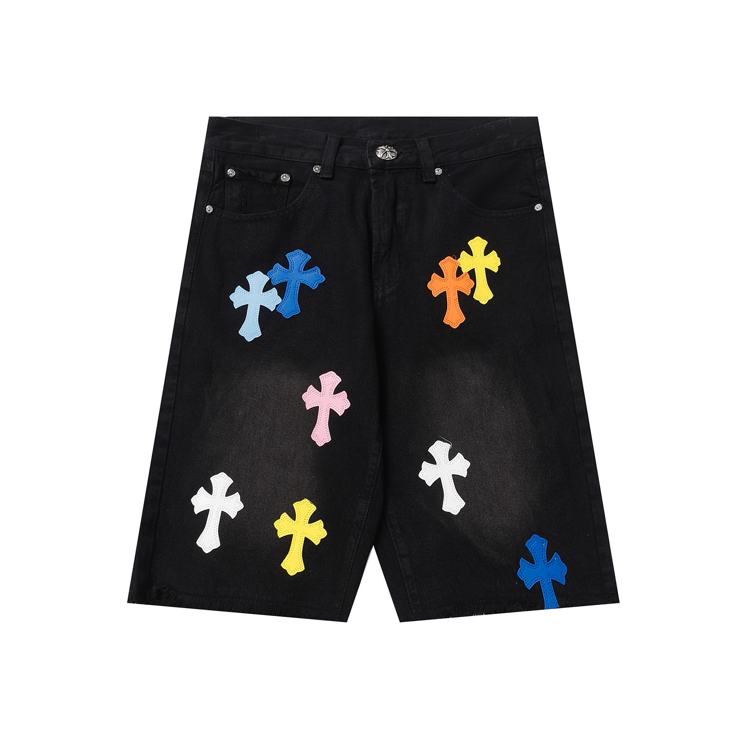 Chrome Hearts Cross Patch Denim Shorts - EUR FASHION