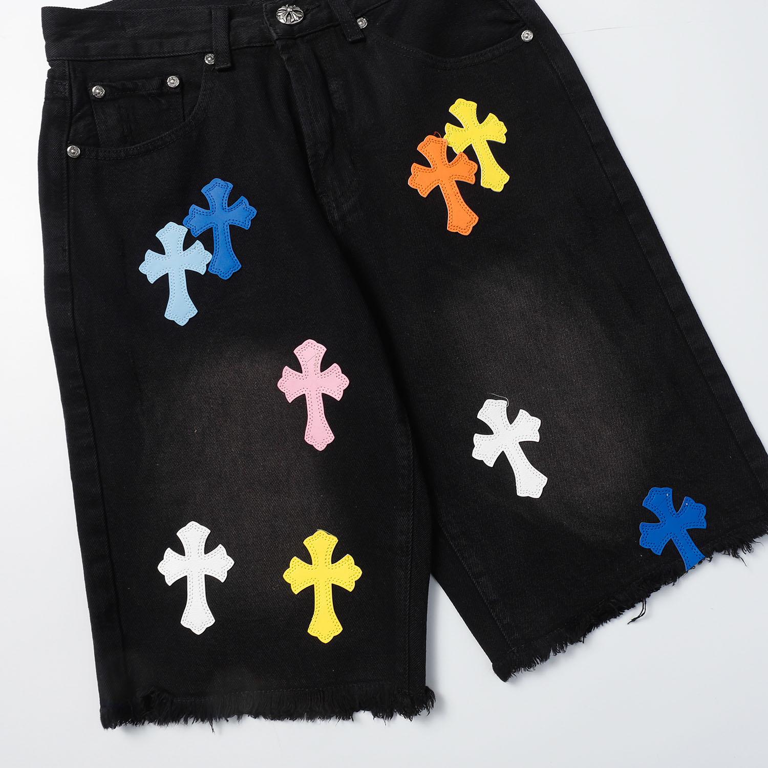 Chrome Hearts Cross Patch Denim Shorts - EUR FASHION