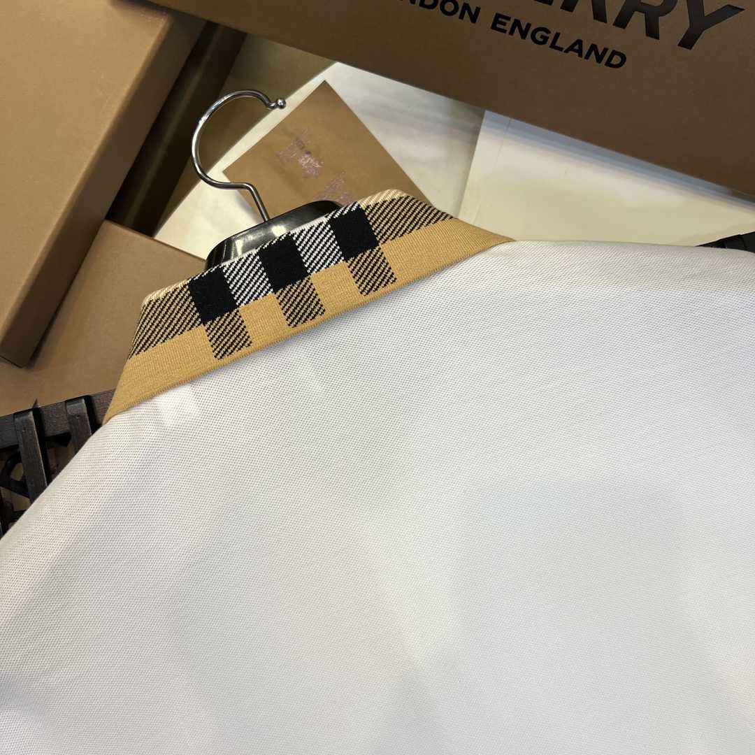 Burberry Check Collar Cotton Polo Shirt - EUR FASHION