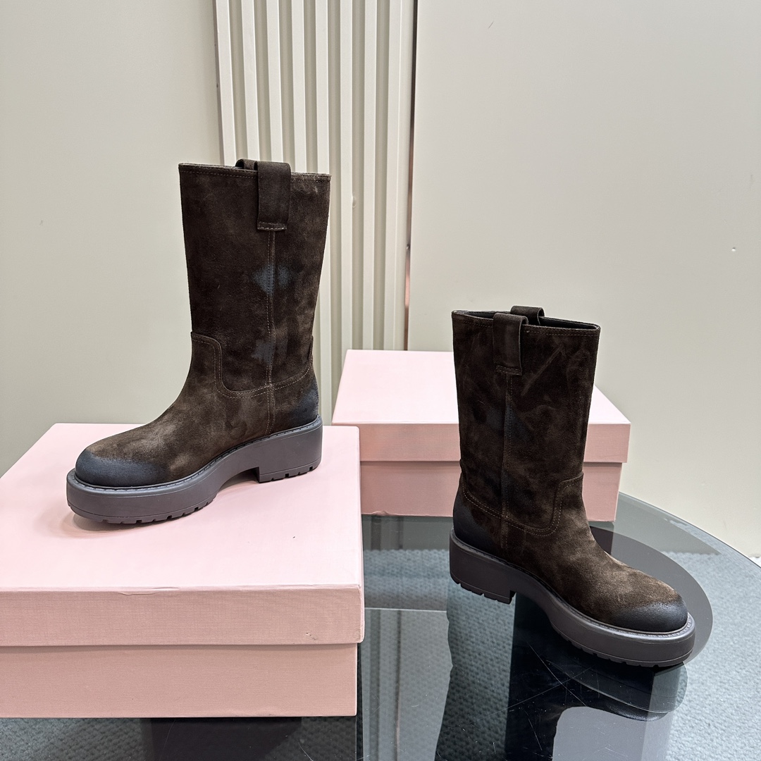 Miu Miu Suede Boots - EUR FASHION