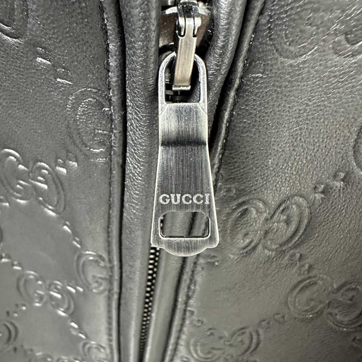 Gucci Embossed GG Leather Bomber Jacket  - EUR FASHION