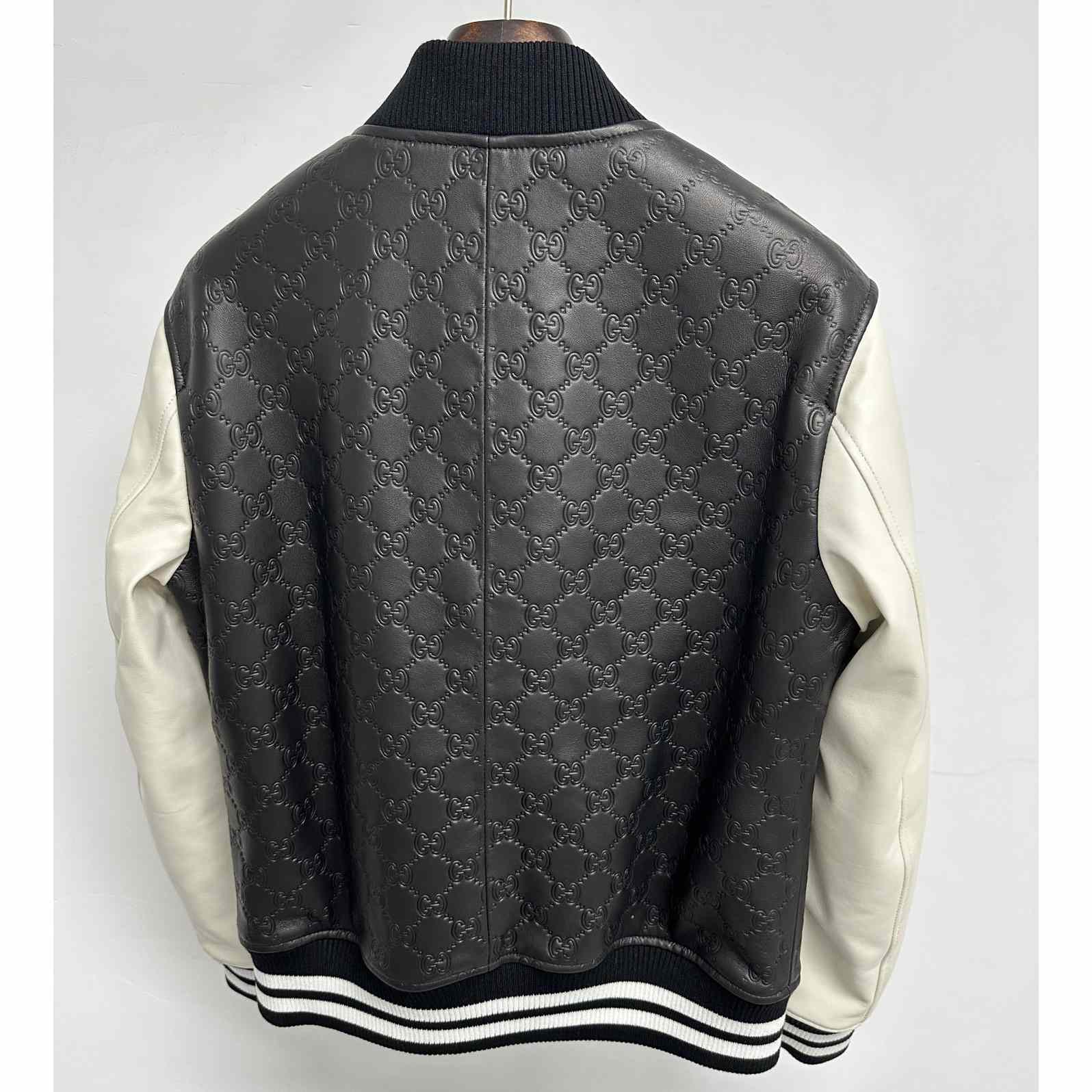 Gucci Embossed GG Leather Bomber Jacket  - EUR FASHION