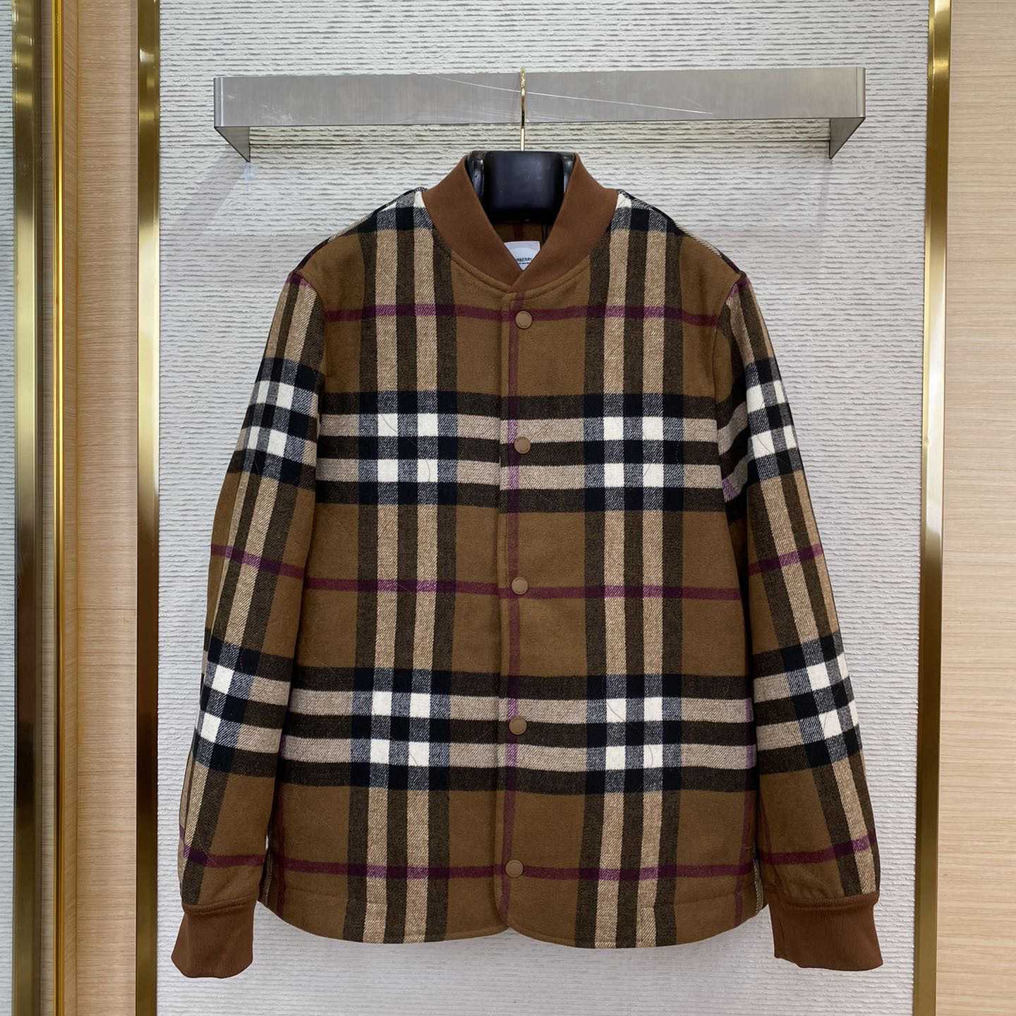 Burberry Check Wool Blend Bomber Jacket - EUR FASHION