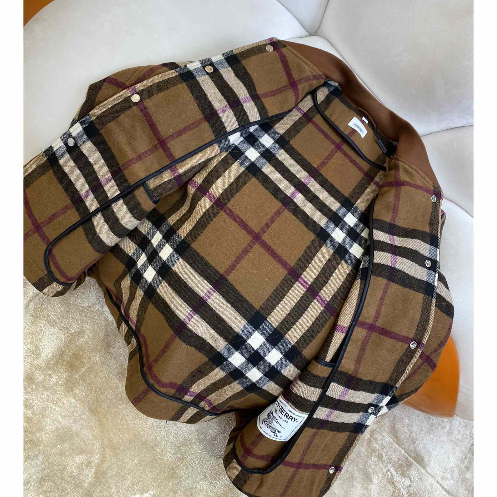 Burberry Check Wool Blend Bomber Jacket - EUR FASHION