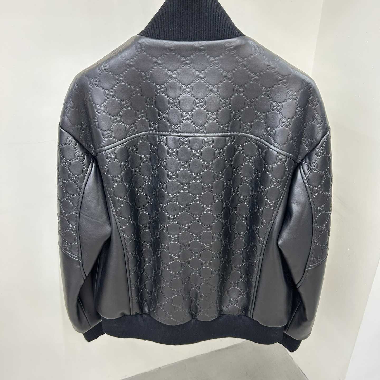 Gucci GG Embossed Bomber Jacket In Black - EUR FASHION