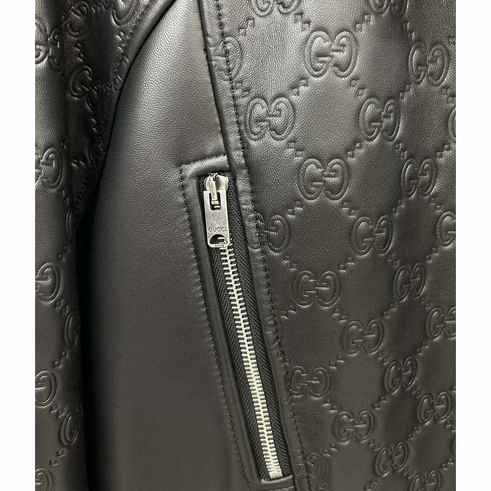 Gucci GG Embossed Bomber Jacket In Black - EUR FASHION