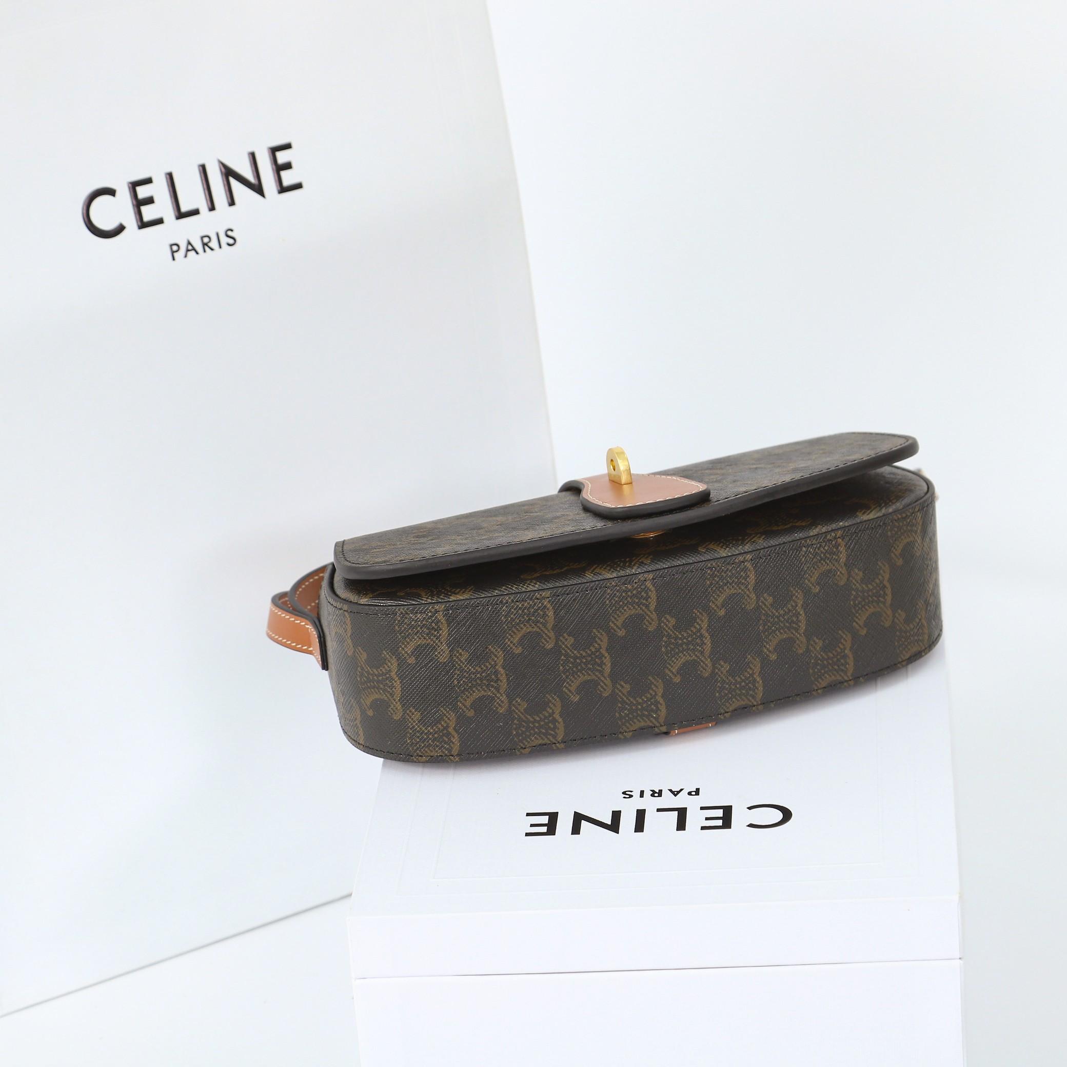 Celine Clutch On Strap Tabou In Triomphe Canvas And Calfskin - EUR FASHION