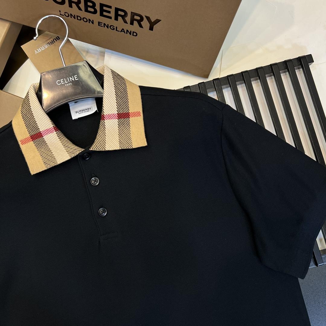 Burberry Check Collar Cotton Polo Shirt - EUR FASHION