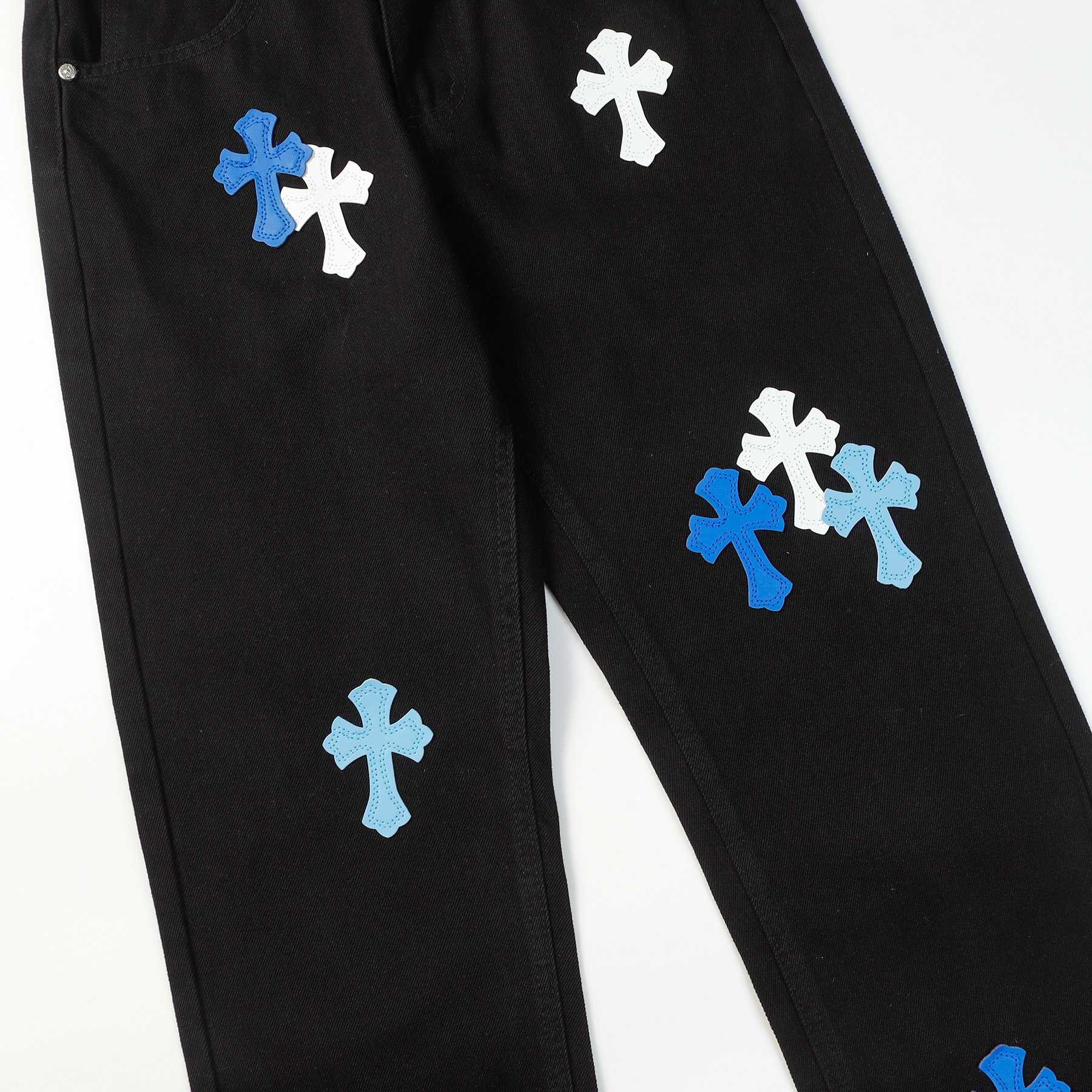 Chrome Heart Cross Patch Jeans - EUR FASHION