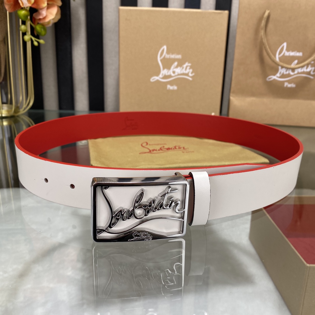 Christian Louboutin Logo Leather Belt  - EUR FASHION