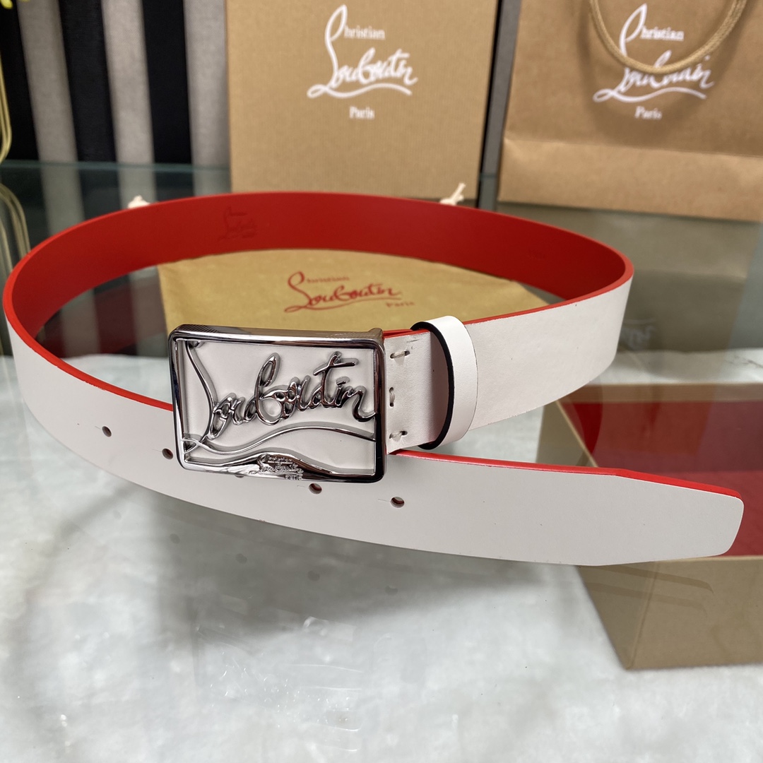 Christian Louboutin Logo Leather Belt  - EUR FASHION