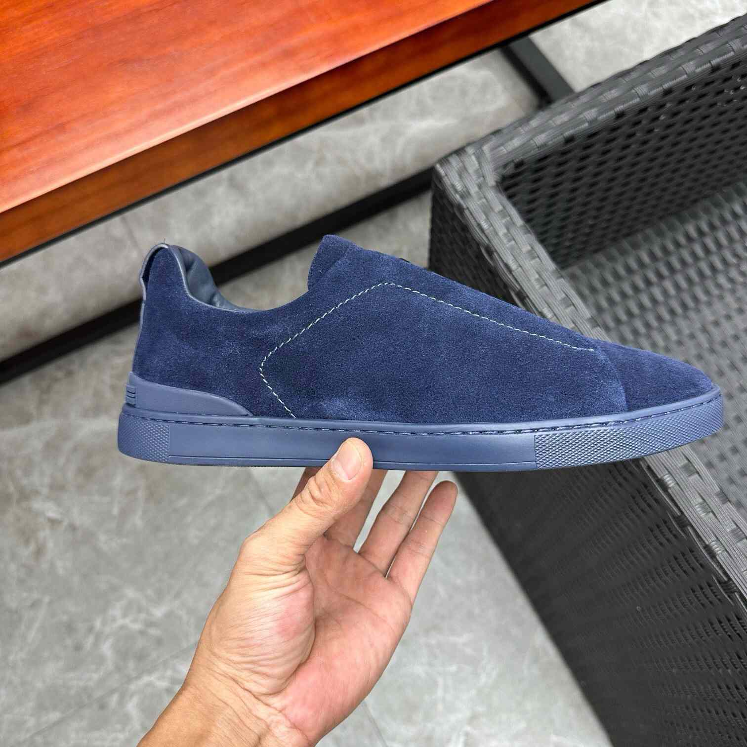 Zegna Suede Triple Stitch™ Sneakers - EUR FASHION