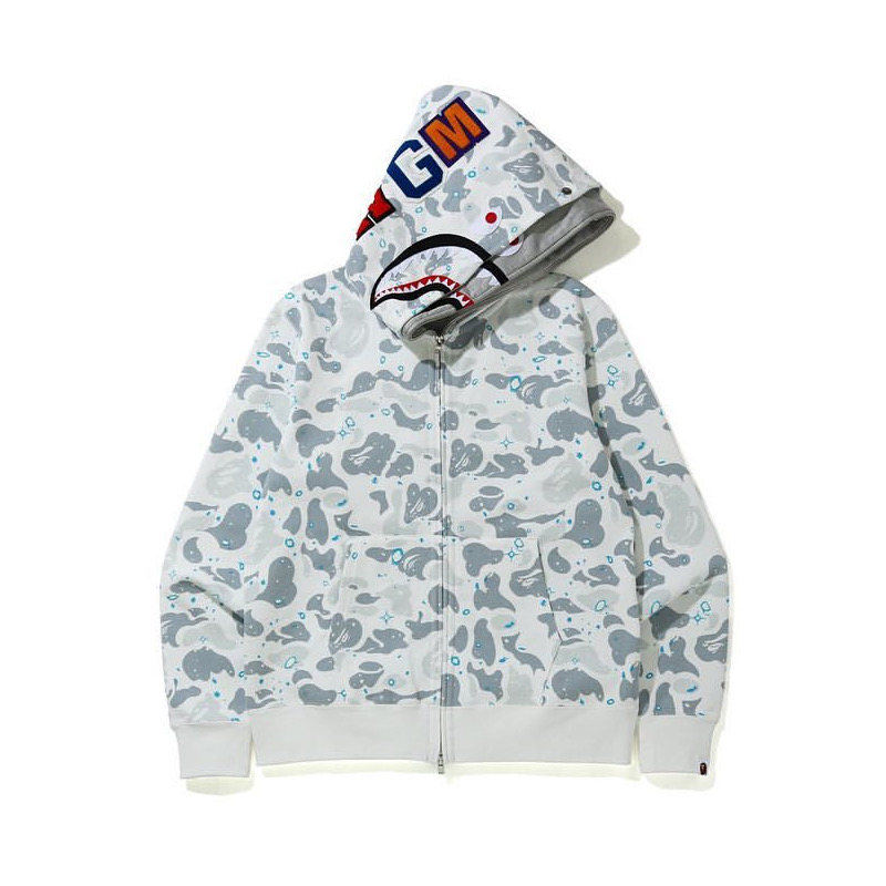 Bape Space Camo Shark Full Zip Double Hoodie - EUR FASHION