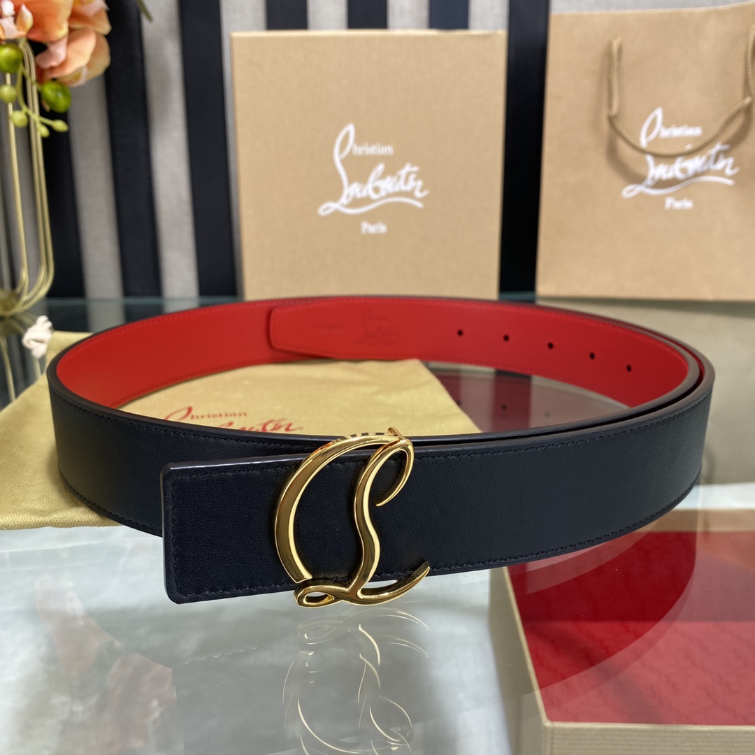 Christian Louboutin Logo Leather Belt  - EUR FASHION