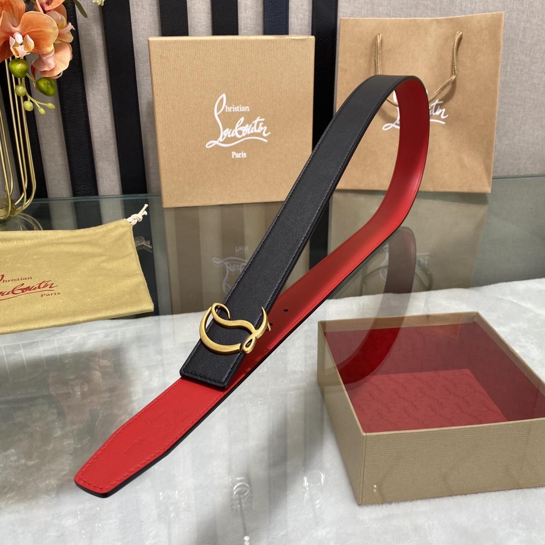 Christian Louboutin Logo Leather Belt  - EUR FASHION