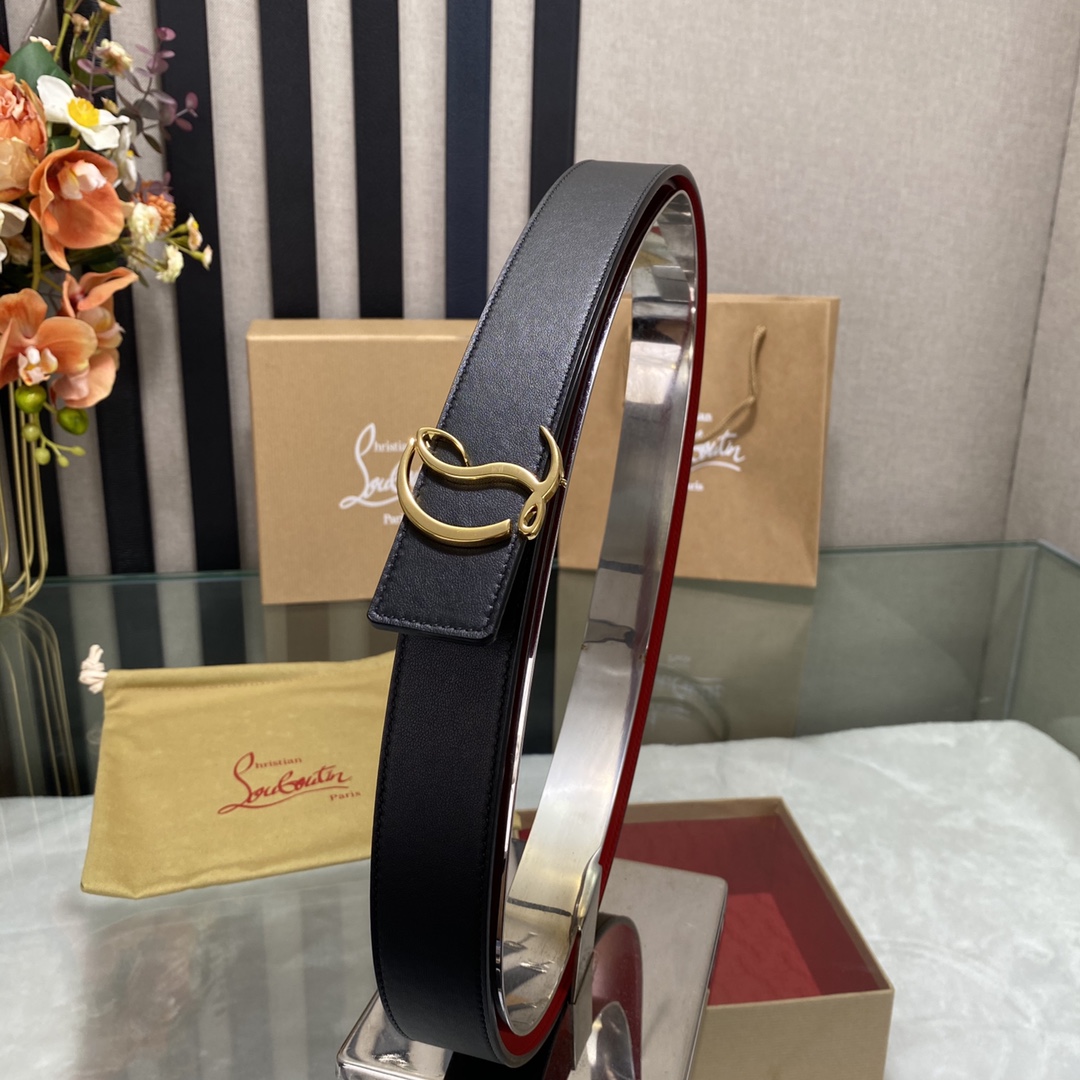 Christian Louboutin Logo Leather Belt  - EUR FASHION