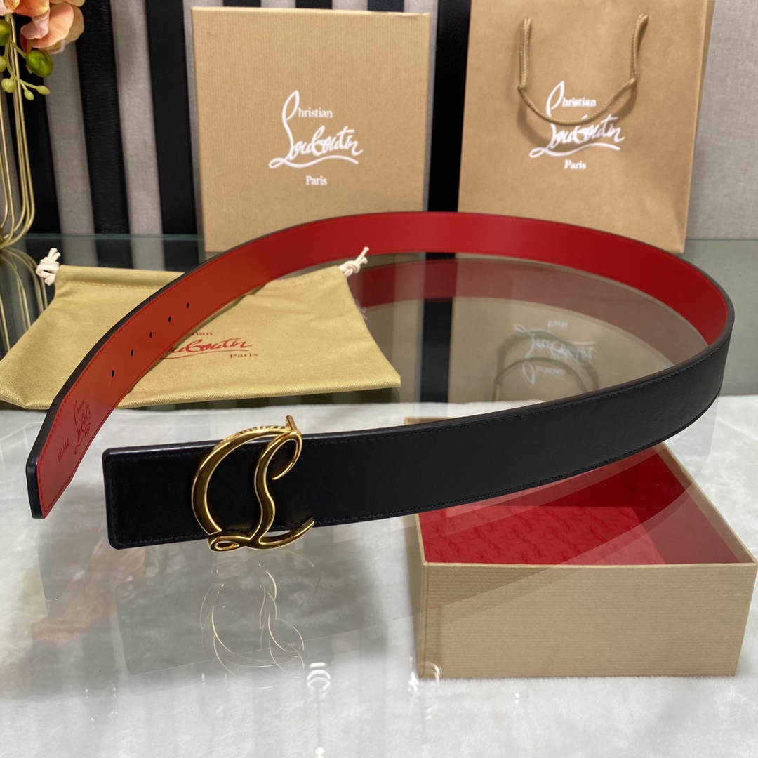 Christian Louboutin Logo Leather Belt  - EUR FASHION