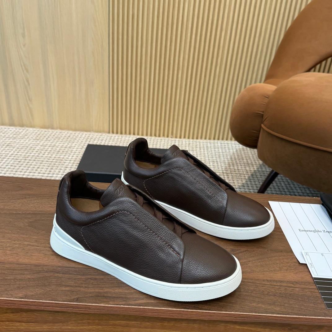 Zegna Leather Sneakers - EUR FASHION