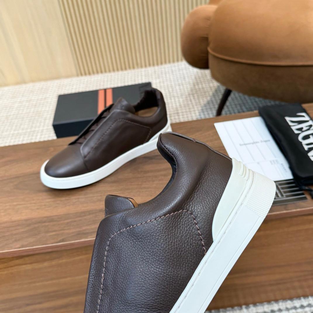 Zegna Leather Sneakers - EUR FASHION