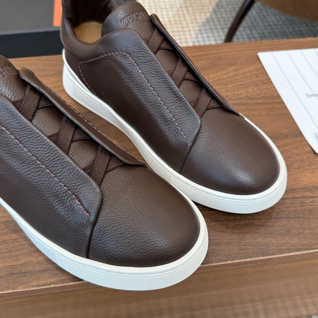 Zegna Leather Sneakers - EUR FASHION