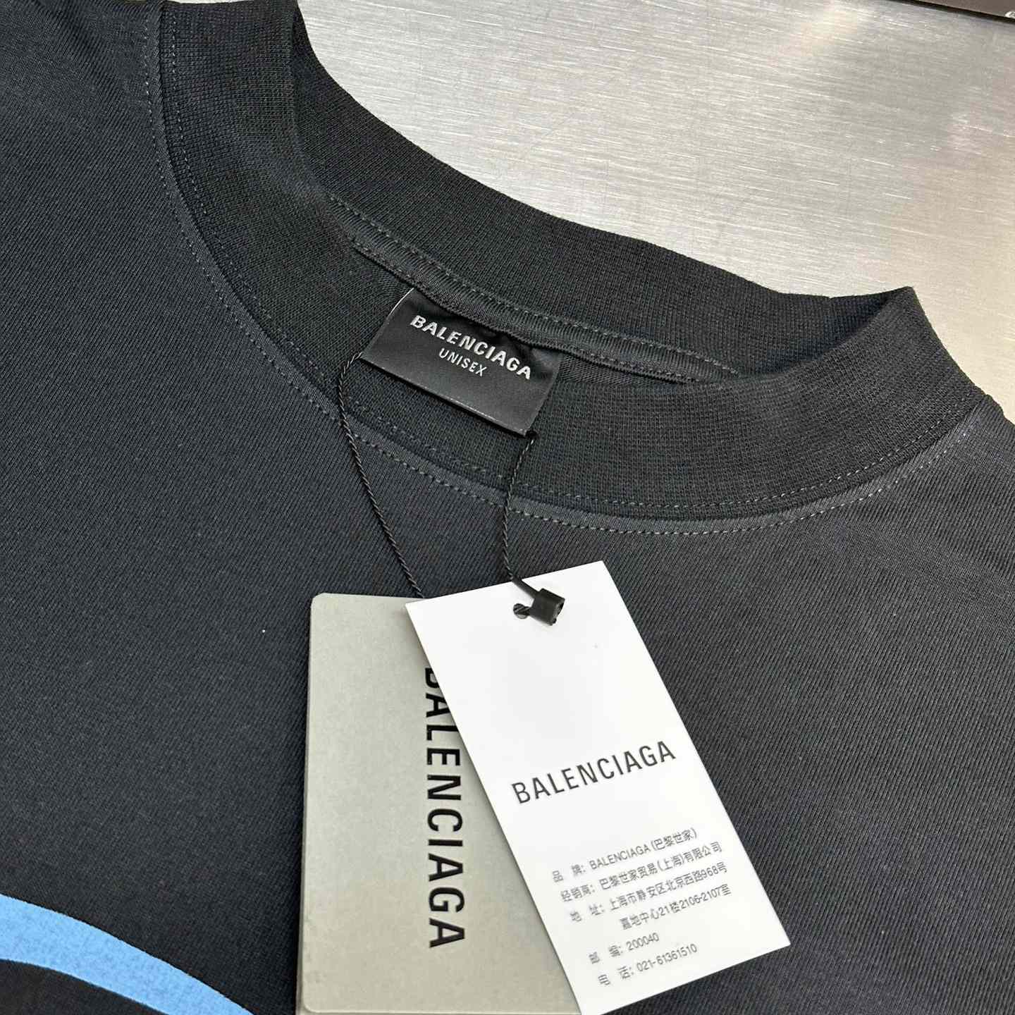 Balenciaga Loop Sports Icon T-Shirt Medium Fit In Washed Black - EUR FASHION