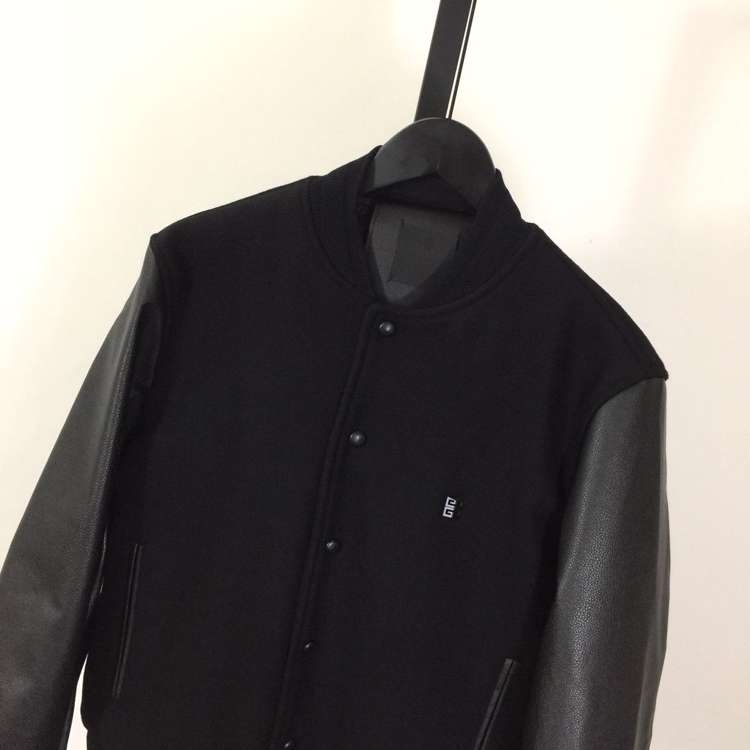 Givenchy Varsity Jacket In Wool And Leather With 4G Detail - EUR FASHION