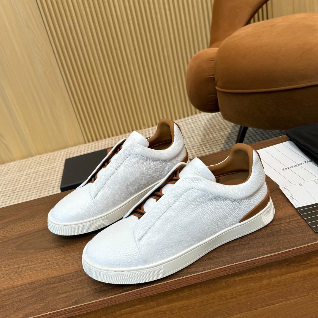 Zegna Leather Sneakers - EUR FASHION