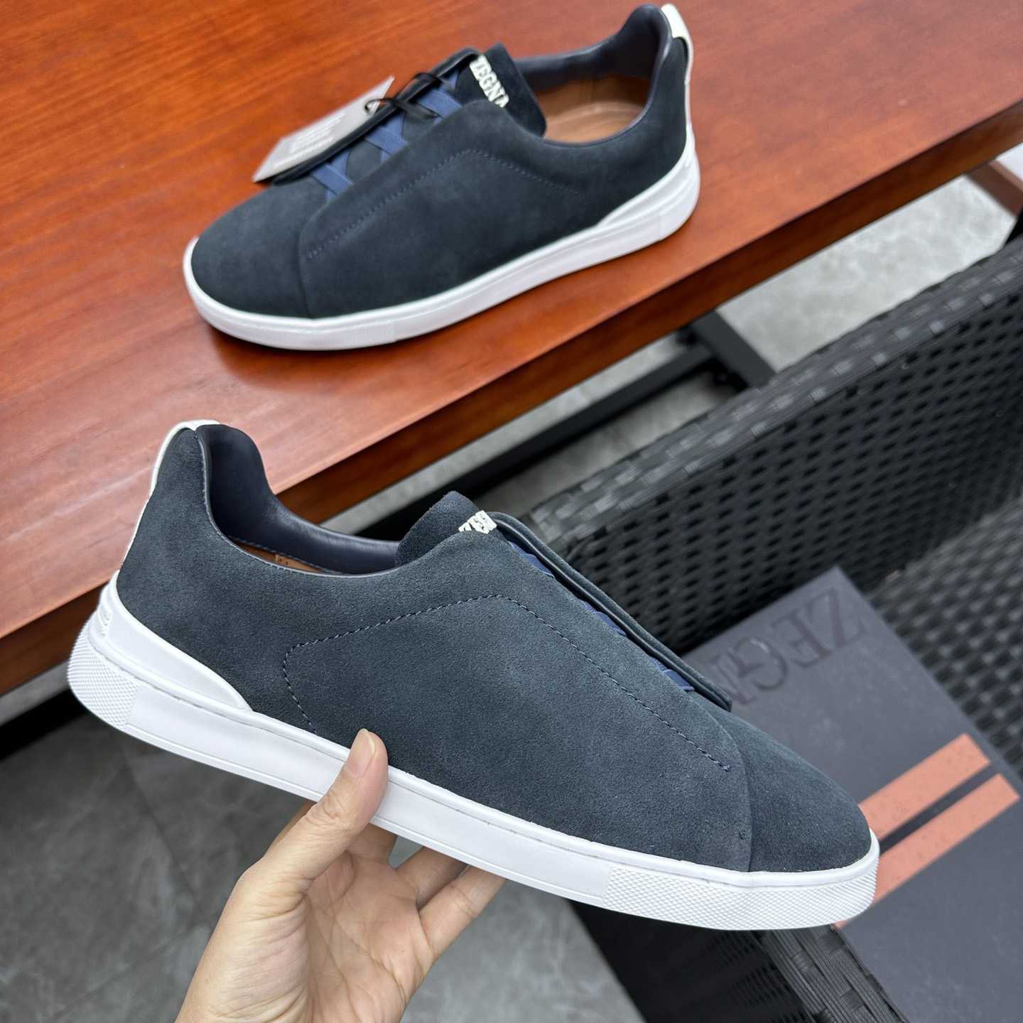 Zegna Suede Triple Stitch™ Sneakers - EUR FASHION